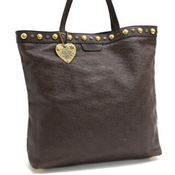 Gucci Babushka Tote Bag Brown Studded GG Guccissima Leather - Picture 1 of 8